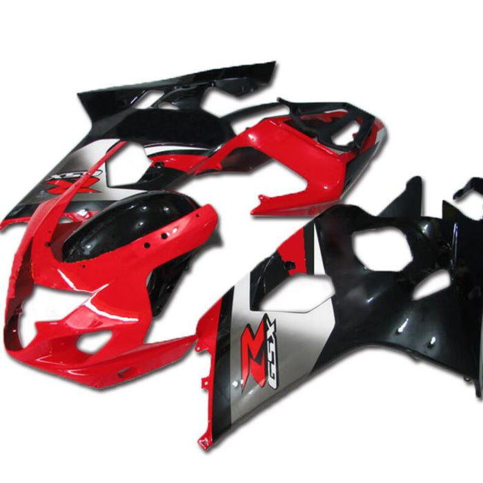 US STOCK NT Aftermarket Injection ABS Plastic Fairing Fit for GSXR 600/750 2004-2005 Red Black N008 Available in CA