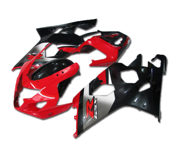 US STOCK NT Aftermarket Injection ABS Plastic Fairing Fit for GSXR 600/750 2004-2005 Red Black N008 Available in CA
