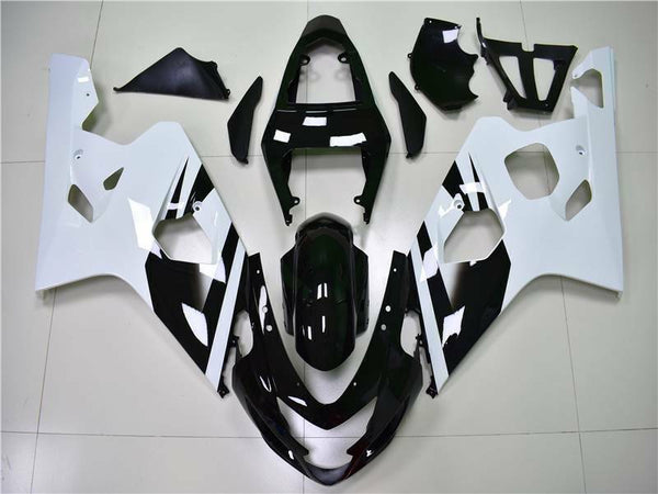 NT Aftermarket Injection ABS Plastic Fairing Fit for GSXR 600/750 2004-2005 White Black N034