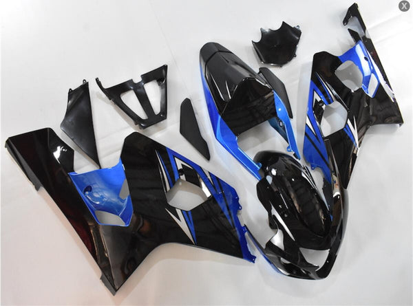 NT Aftermarket Injection ABS Plastic Fairing Fit for GSXR 600/750 2004-2005 Blue Black N084
