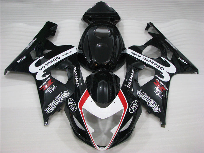 MS Injection Kit Gloss Black Fairing Fit for  2004 2005 GSXR 600 750 without tank cover