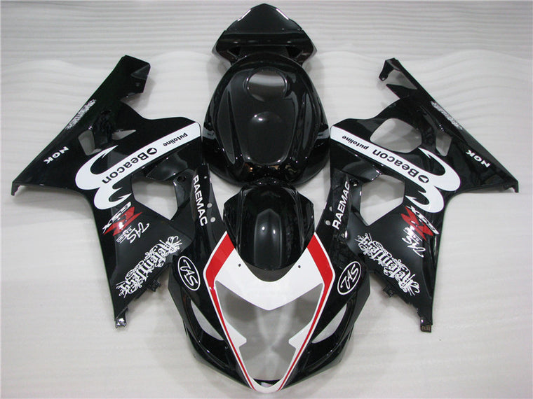 MS Injection Kit Gloss Black Fairing Fit for 2004 2005 GSXR 600 750 without tank cover