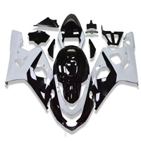 US STOCK NT Aftermarket Injection ABS Plastic Fairing Fit for GSXR 600/750 2004-2005 Black White N082 Available in CA