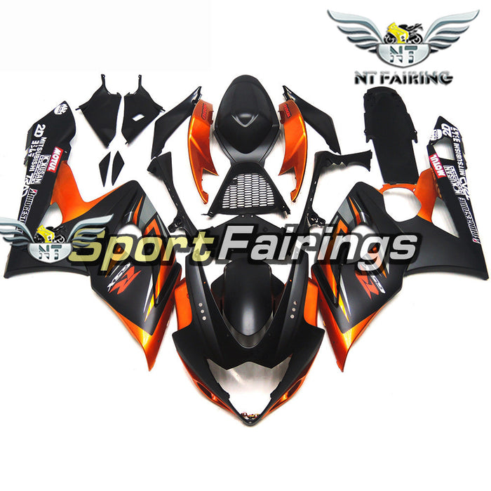 NT Aftermarket Injection ABS Plastic Fairing Fit for GSXR 1000 2005-2006 Orange Black N073