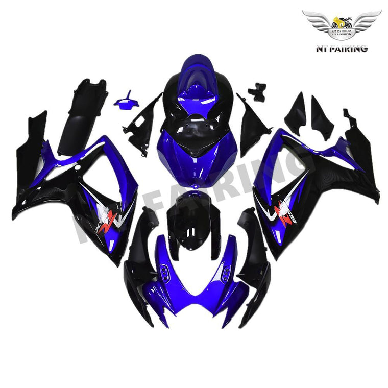 NT Aftermarket Injection ABS Plastic Fairing Kit Fit for GSXR 600/750 2006 2007 Blue Black N001