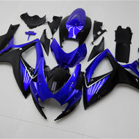 NT Aftermarket Injection ABS Plastic Fairing Kit Fit for GSXR 600/750 2006 2007 Blue Black N001