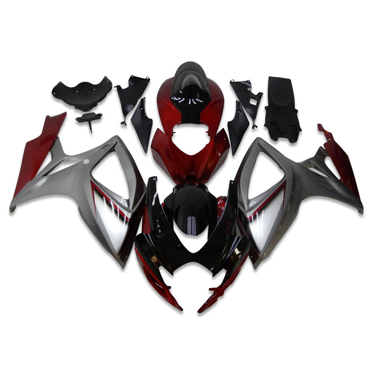 NT Fairing Fit for Suzuki 2006-2007 GSXR600/750 N006- Red Gray | ABS Injection, US Stock