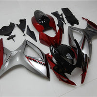 US STOCK NT Aftermarket Injection ABS Plastic Fairing Fit for GSXR 600/750 2006-2007 Red Gray N006 Available in TX