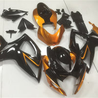 US STOCK NT Aftermarket Injection ABS Plastic Fairing Fit for GSXR 600/750 2006-2007 Black Orange N105 Available in CA