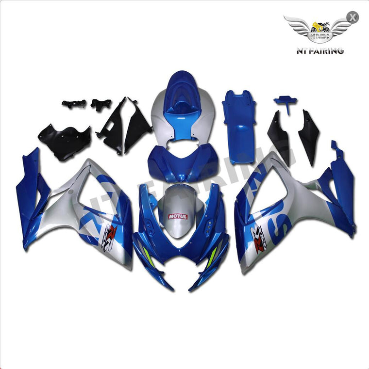 NT Fairing Fit for Suzuki 2006-2007 GSXR600/750 N124- Blue Silver | ABS Injection