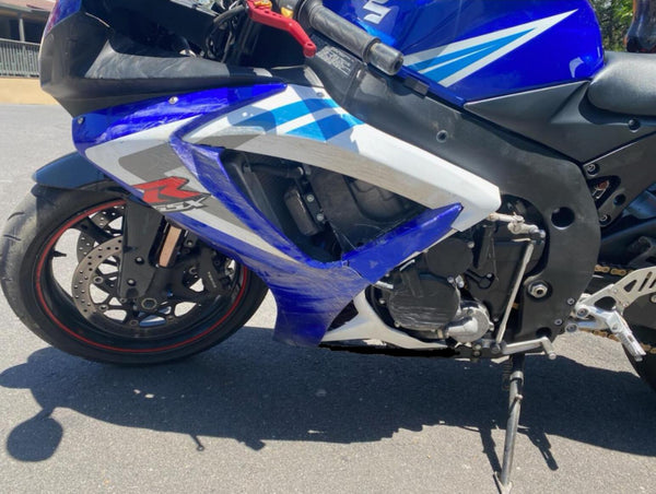 Left Side Fairing Fit for GSXR 600/750 2006-2007 ABS Plastics Blue White