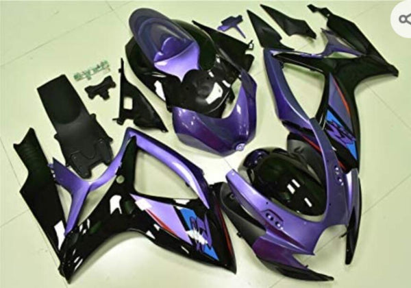 NT Aftermarket Injection ABS Plastic Fairing Fit for GSXR 600/750 2006-2007 Purple Black