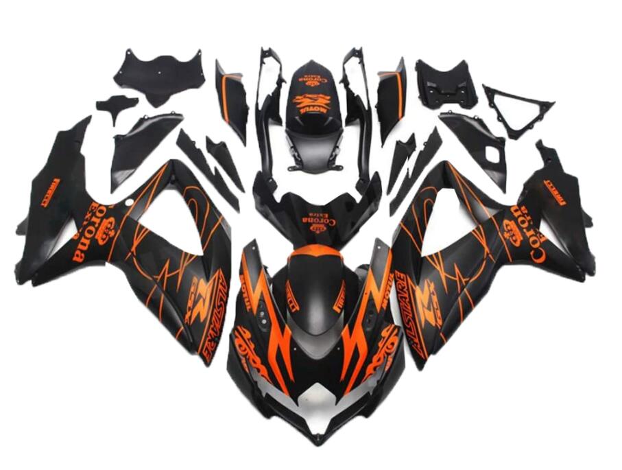 NT Fairing Fit for Suzuki 2008-2010 GSXR600/750 N044- Black Orange | ABS Injection