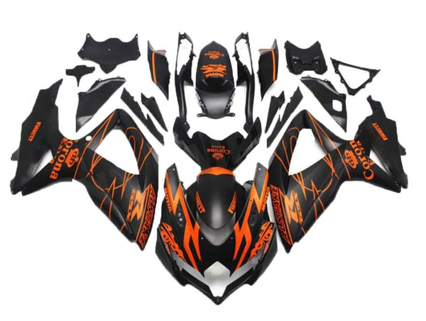 NT Aftermarket Injection ABS Plastic Fairing Fit for GSXR 600/750 2008-2010 Black Orange N044