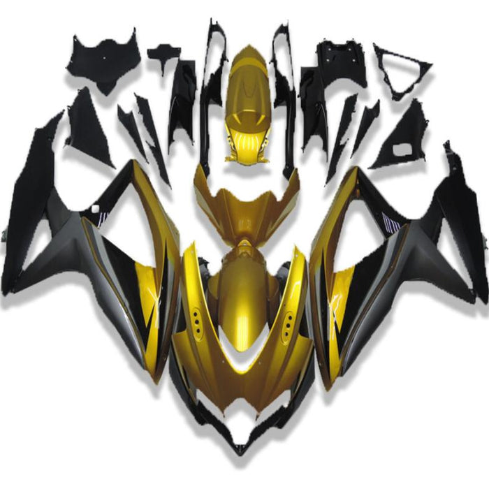 NT Aftermarket Injection ABS Plastic Fairing Fit for GSXR 600/750 2008-2010 Golden Black N061