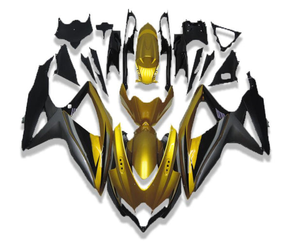 NT Aftermarket Injection ABS Plastic Fairing Fit for GSXR 600/750 2008-2010 Golden Black N061