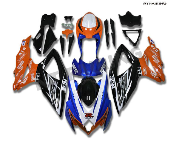 US STOCK NT Aftermarket Injection ABS Plastic Fairing Fit for GSXR 600/750 2008-2010 Blue Orange N076 Available in TX