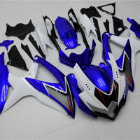 US STOCK NT Aftermarket Injection ABS Plastic Fairing Fit for GSXR 600/750 2008-2010 White Blue N007 Available in CA