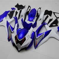 US STOCK NT Aftermarket Injection ABS Plastic Fairing Fit for GSXR 600/750 2008-2010 White Blue N007 Available in CA