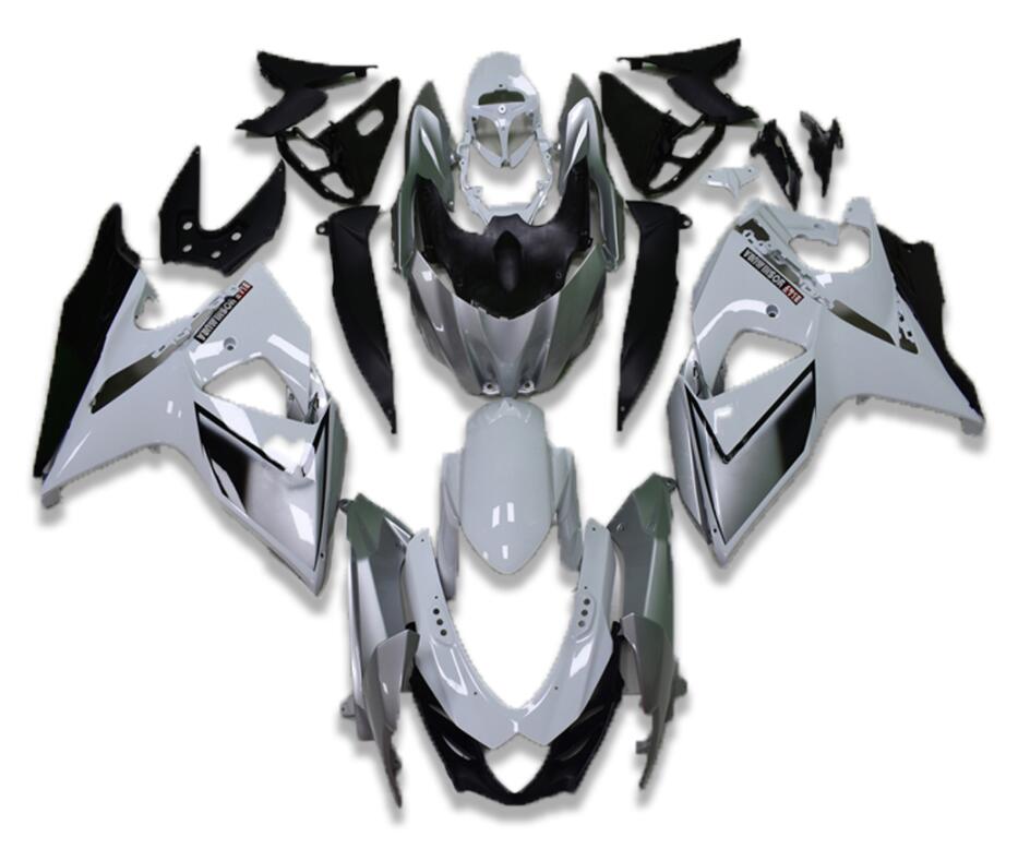 NT Fairing Fit for Suzuki 2009-2016 GSXR 1000 N046- White Silver Black | ABS Injection, US Stock
