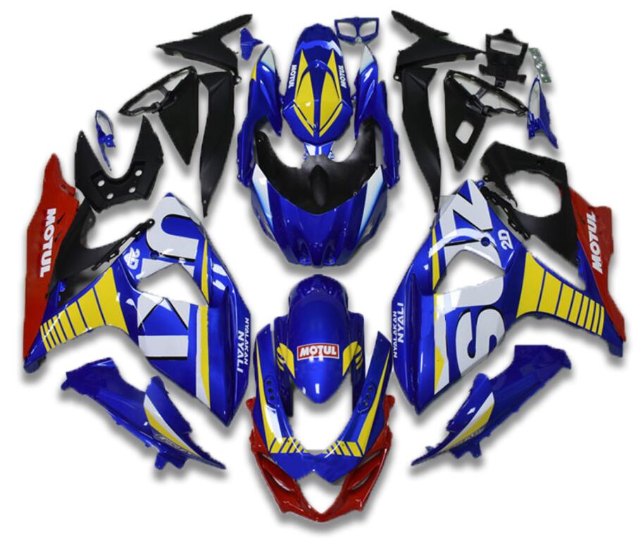 NT Fairing Fit for Suzuki 2009-2016 GSXR 1000 N045- Blue Blue Yellow Red | ABS Injection