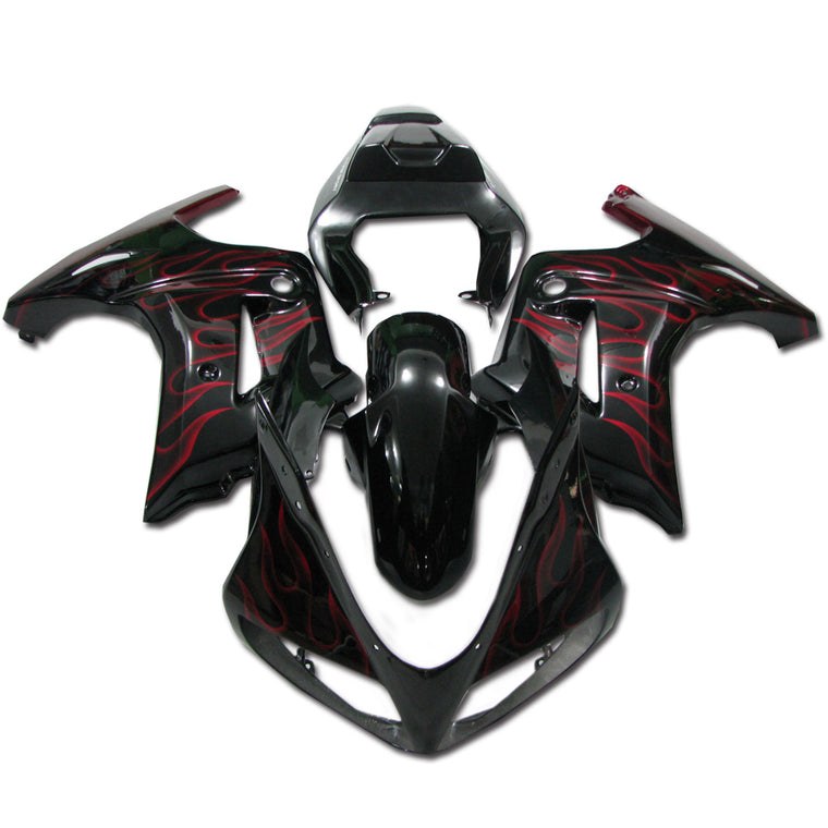 NT Fairing Fit for Suzuki 2003-2008 SV650 N006- Red Flame Black | ABS