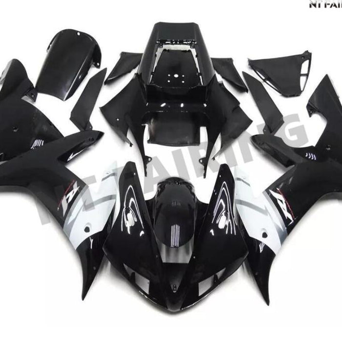 NT Aftermarket Injection ABS Plastic Fairing Fit for YZF R1 2002-2003 Black White N045