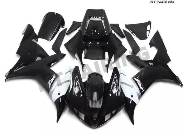 NT Aftermarket Injection ABS Plastic Fairing Fit for YZF R1 2002-2003 Black White N045