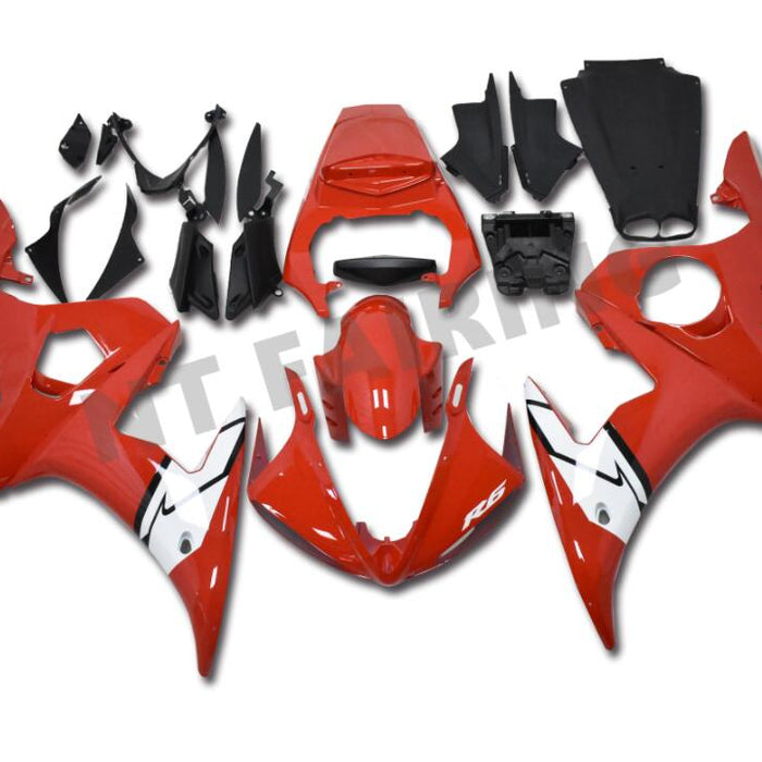 NT Aftermarket Injection ABS Plastic Fairing Kit Fit for YZF R6 2003-2005 Red White N054