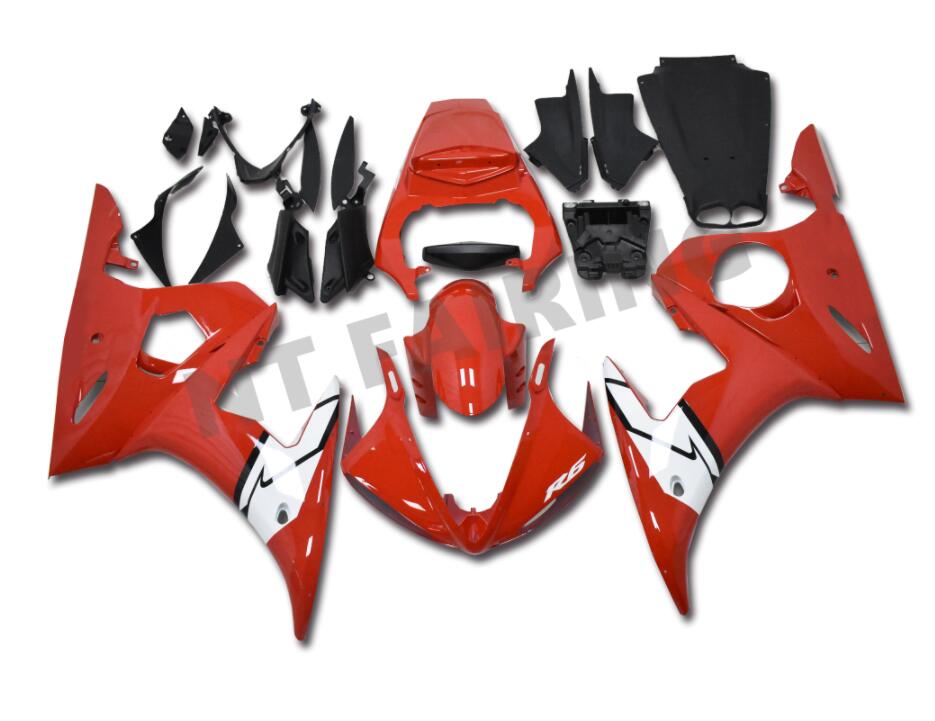NT Fairing Fit for Yamaha 2003-2005 YZF-R6 N054- Red White | ABS Injection