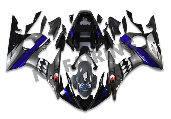 NT Aftermarket Injection ABS Plastic Fairing Kit Fit for YZF R6 2003-2005 Gray Blue Shark N067