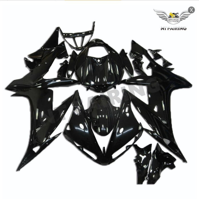 US STOCK NT Aftermarket Injection ABS Plastic Fairing Fit for YZF R1 2004-2006 Glossy Black N041 Available in CA