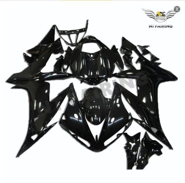 US STOCK NT Aftermarket Injection ABS Plastic Fairing Fit for YZF R1 2004-2006 Glossy Black N041 Available in CA