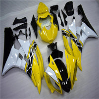 US STOCK NT Aftermarket Injection ABS Plastic Fairing Fit for YZF R6 2006-2007 Yellow White Black N039 Available in CA