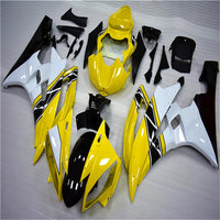 US STOCK NT Aftermarket Injection ABS Plastic Fairing Fit for YZF R6 2006-2007 Yellow White Black N039 Available in CA