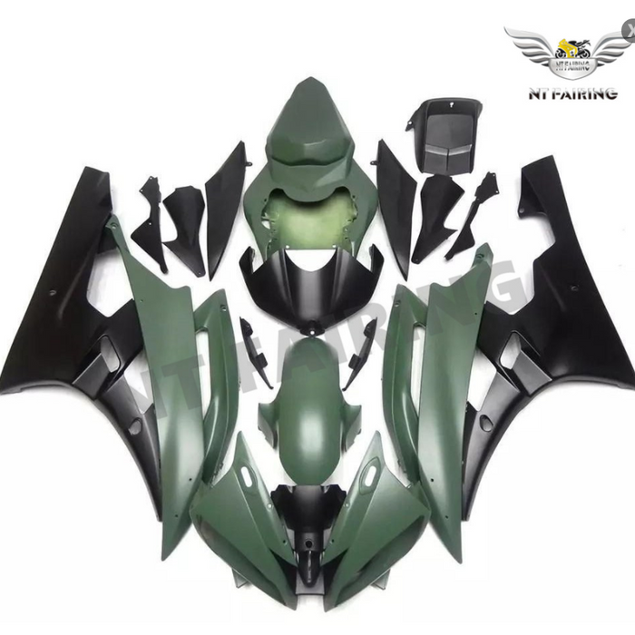 NT Aftermarket Injection ABS Plastic Fairing Fit for YZF R6 2006-2007 Green Black N085