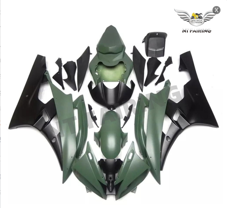 NT Fairing Fit for Yamaha 2006-2007 YZF-R6 N085- Green Black | ABS Injection