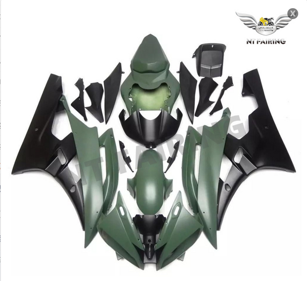 NT Aftermarket Injection ABS Plastic Fairing Fit for YZF R6 2006-2007 Green Black N085