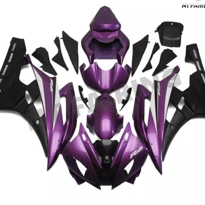 NT Aftermarket Injection ABS Plastic Fairing Fit for YZF R6 2006-2007 Purple Black N088