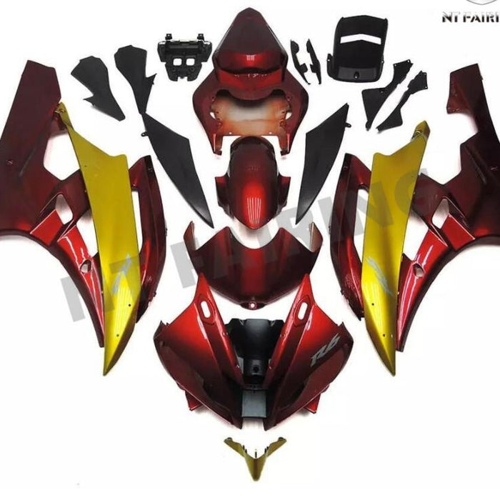NT Aftermarket Injection ABS Plastic Fairing Fit for YZF R6 2006-2007 Red Gold N090