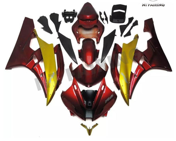 NT Aftermarket Injection ABS Plastic Fairing Fit for YZF R6 2006-2007 Red Gold N090