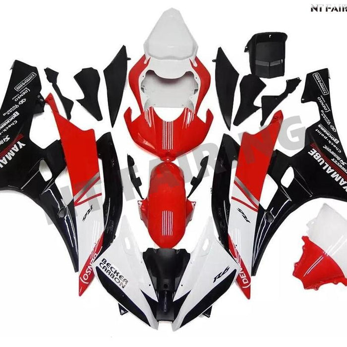 US STOCK NT Aftermarket Injection ABS Plastic Fairing Fit for YZF R6 2006-2007 White Red Black N094 Available in CA