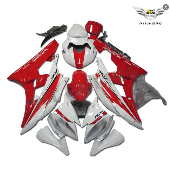 NT Aftermarket Injection ABS Plastic Fairing Fit for YZF R6 2006-2007 Red White N105