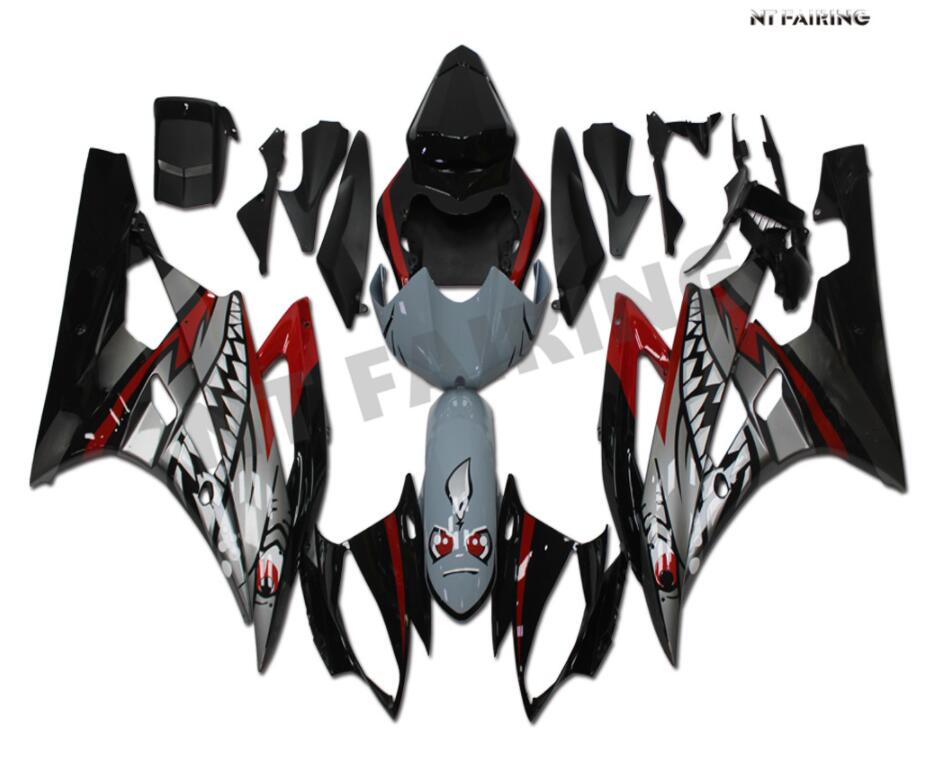 NT Fairing Fit for Yamaha 2006-2007 YZF-R6 N112- Red Gray Black Shark | ABS Injection