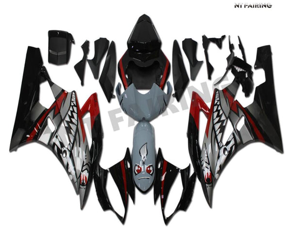 NT Aftermarket Injection ABS Plastic Fairing Fit for YZF R6 2006-2007 Red Gray Black Shark N112