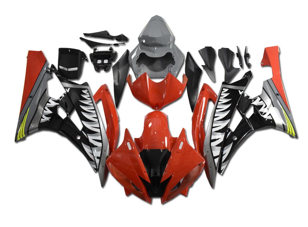 NT Fairing Fit for Yamaha 2006-2007 YZF-R6 N121- Red Gray Shark | ABS Injection
