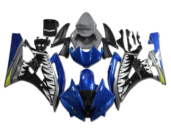 NT Aftermarket Injection ABS Plastic Fairing Fit for YZF R6 2006-2007 Blue Gray Shark N122