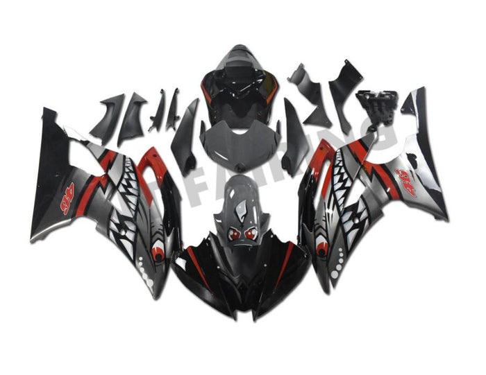 NT Aftermarket Injection ABS Plastic Fairing Fit for YZF R6 2008-2016 Grey Red Shark N132