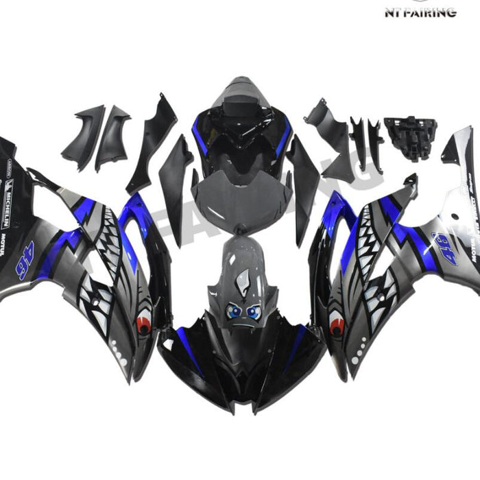 NT Aftermarket Injection ABS Plastic Fairing Fit for YZF R6 2008-2016 Grey Blue Shark N133