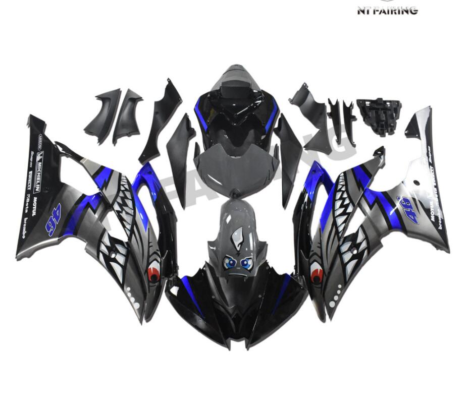 NT Fairing Fit for Yamaha 2008-2016 YZF-R6 N133- Grey Blue Shark | ABS Injection
